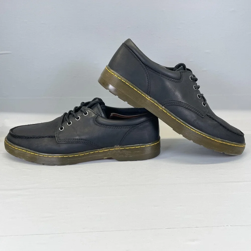 Dr. Martens Wilmot Low Shoes Mens Size 12 Black Leather Lace Up Casual Oxford